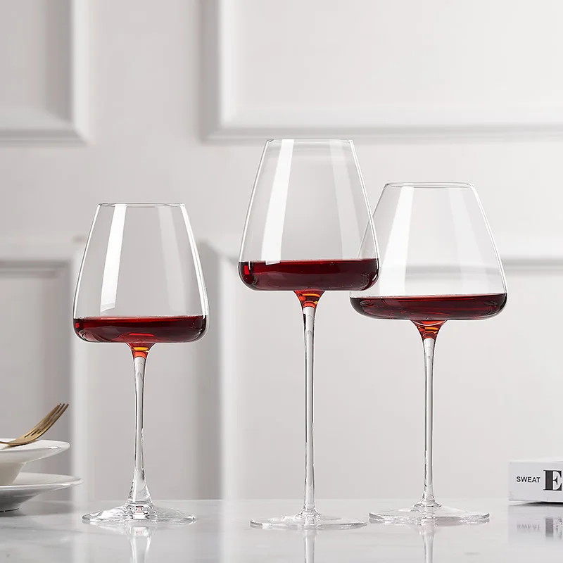 

European red wine glass set, home luxury high-end crystal glass Burgundy goblet groove