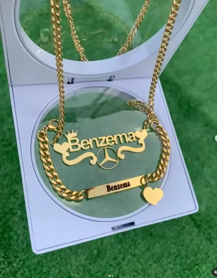 Custom Crown Butterfly Carving Name Necklace Bracelet for Women Stainless Steel Cuba Chain Nameplate Bar Jewelry Set Best Gifts