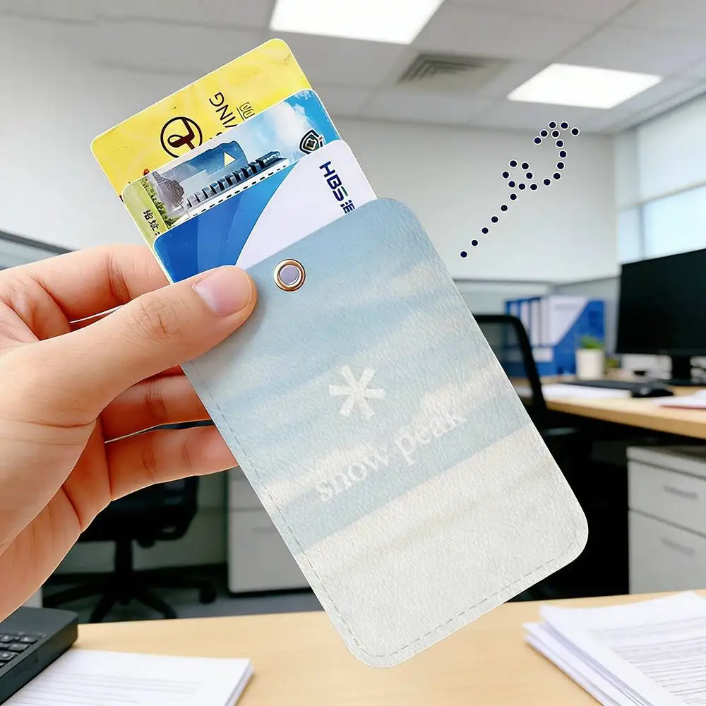 S-Snows COOL Peak Style PU Access Card Holder with Keychain - Executive Protection for Bank card,Subway, Bus Card case