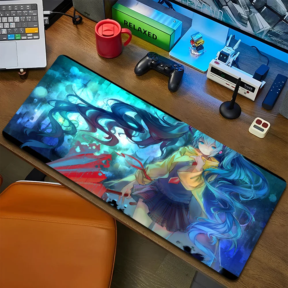 MINISO H-Hatsune M-Miku Mousepad Mouse Mat Desk Mat With Pad Gaming Accessories Prime Gaming XXL Keyboard Pad Padding Mat