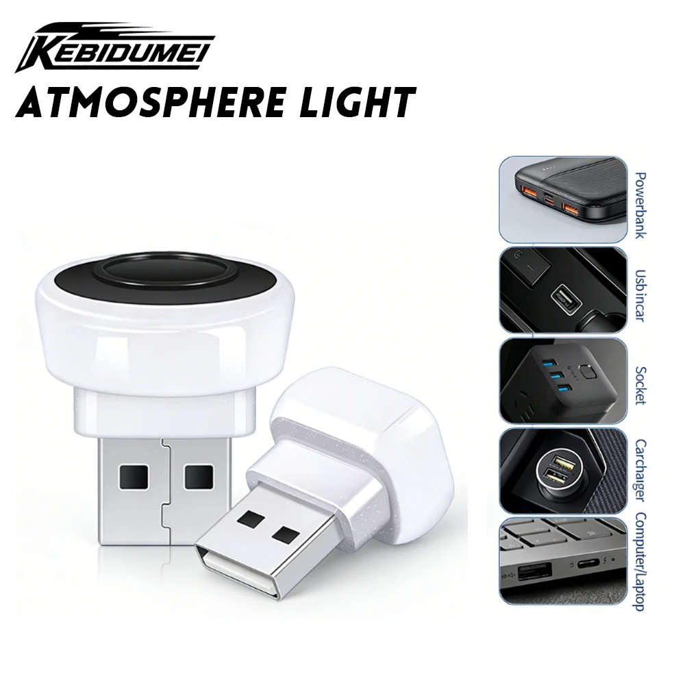 

KEBIDUMEI USB мини окружающий свет светодиодный интерьер автомобиля атмосферная лампа Plug and Play RGB красочные декоративные лампы автомобильные аксессуары