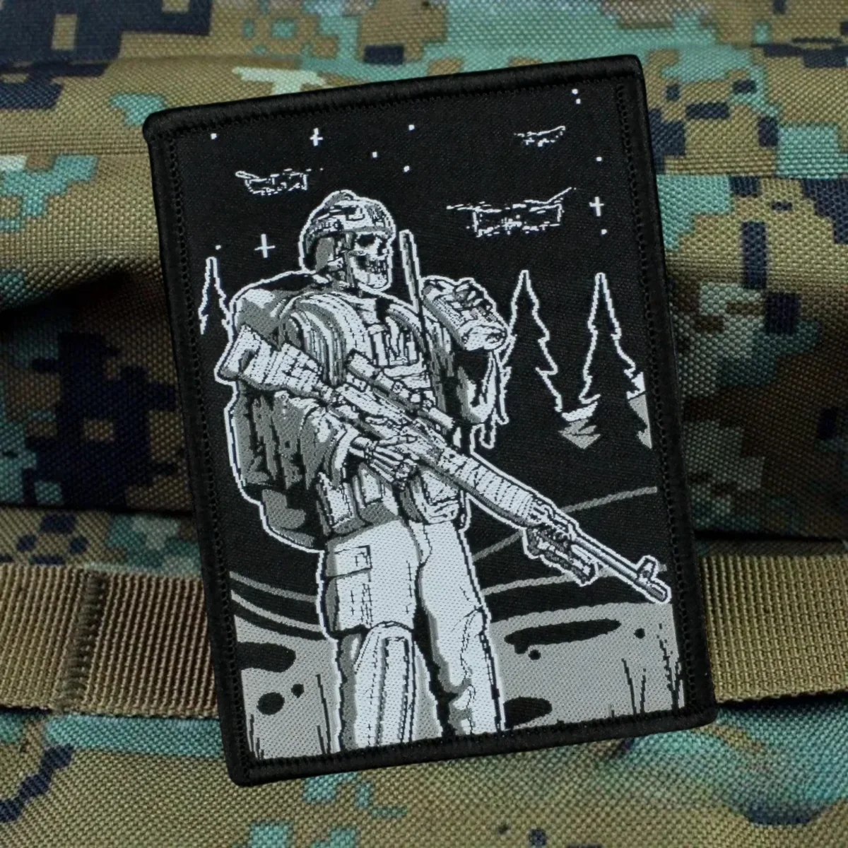 Hunter Parche Moral Táctico Bordado Gancho y Bucle Mochila