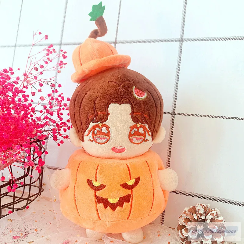 Ropa de muñeco de peluche para Halloween, sombrero de calabaza, pantalones, accesorios, estrella de Corea, Kpop, EXO, Idol, ropa para fanáticos, regalo para muñecas, 20cm