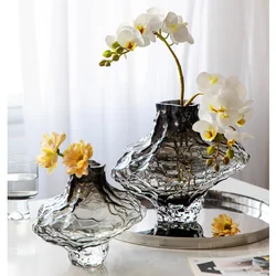 Luxury Nordic Minimalist Style Frosting Glass Vase Classic Home Living Room Decoration Stand For Flowers Decorative Vases Modern