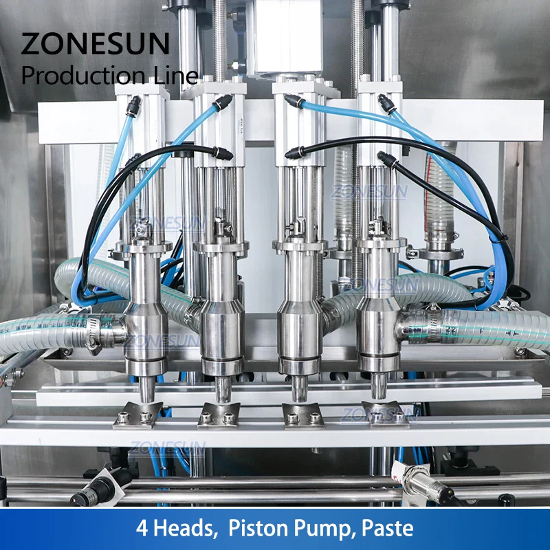 ZONESUN-آلة تعبئة وتغليف زجاجات المياه الأوتوماتيكية ، حاوية عصير الحليب ، جرة الحليب ، العسل ، المطهر اليدوي