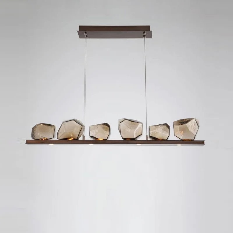 Nordic luz de luxo vidro longo sala jantar lustre moderno simples sala estar quarto barra designer modelo quarto lustre