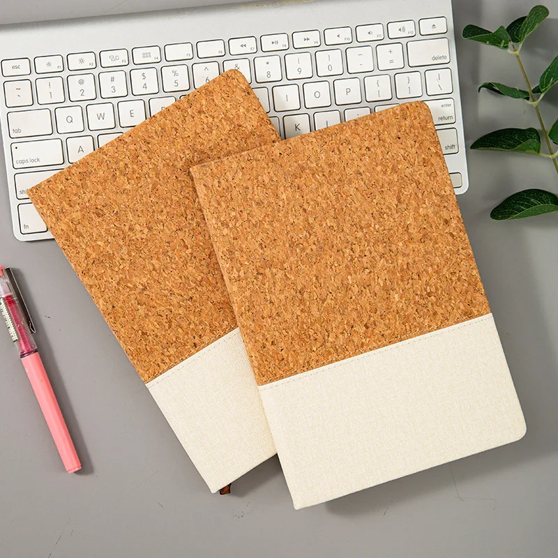 A5 environmental protection business office notepad splicing cork grain wheat straw notebook set can print logo agenda planner