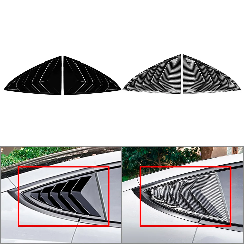 

1Pair Car Rear Window Side Vent Shutter Louver Cover Trim Decorative For Tesla Model 3 Model Y