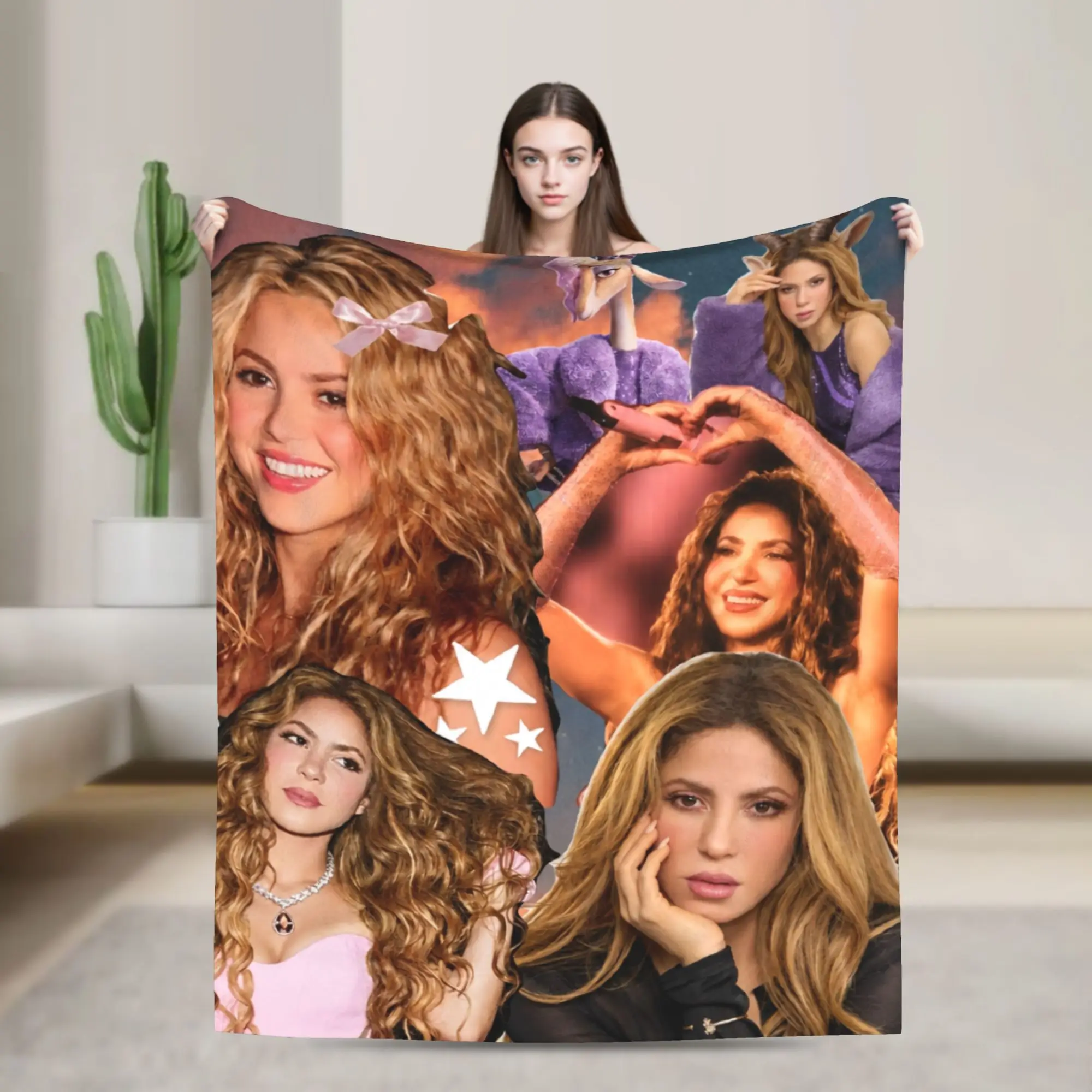 Shakira Colombian Singer Knitted Blankets  Flannel Throw Blankets Summer Air Conditioning Decoration Soft Warm Bedspread