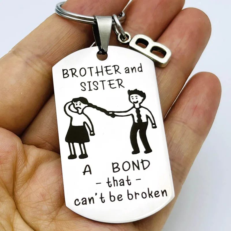 Funny Sister and Brother Keychain Birthday Gift for Sister From Brother Graduation Gift for Brother In Law Gifts From Sister