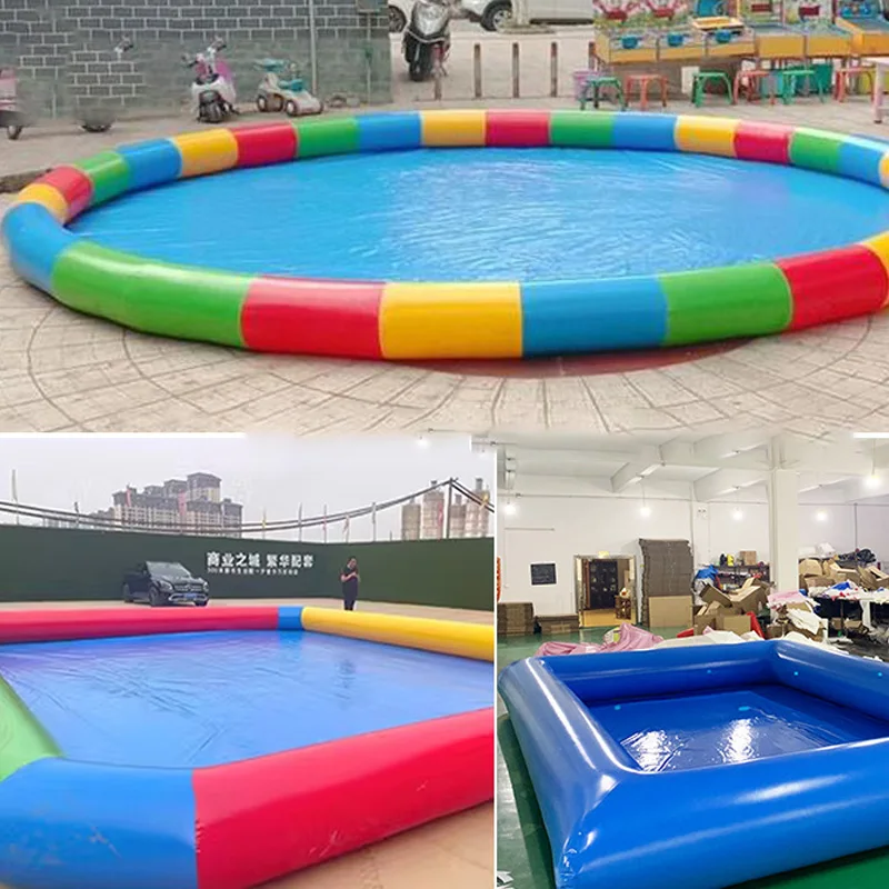 Grandi strutture di divertimento estive portatili dei produttori di parchi acquatici gonfiabili per piscine gonfiabili a colori galleggianti mobili per bambini