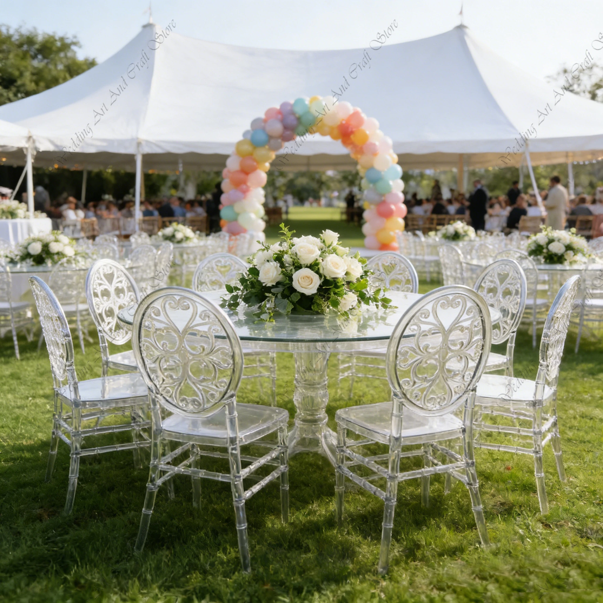 48pcs f30 Minimalist Style Transparent Plastic Armless Chiavari Chairs Assemble Outdoor Stackable Party Wedding Chair ivy586