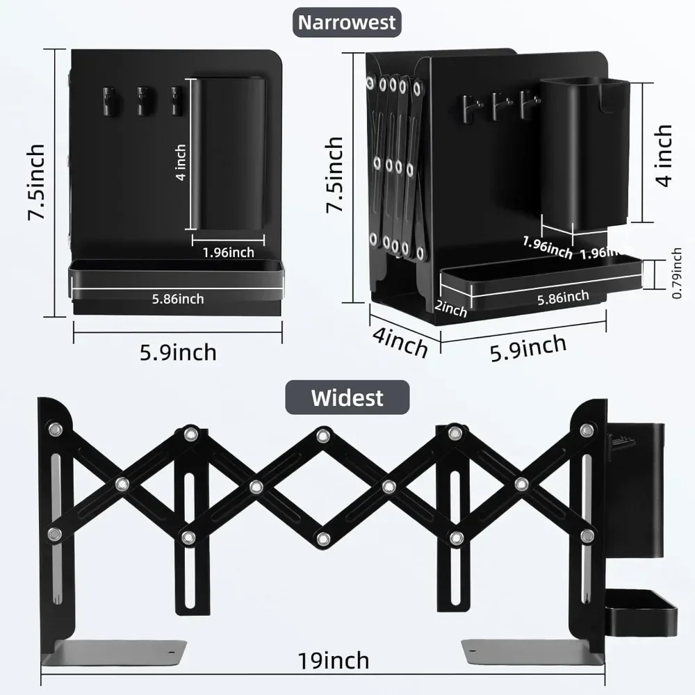 Libri pesanti da 19" con fermalibri in metallo, 2 portapenne rimovibili, vassoi e 3 librerie divisorie collegate