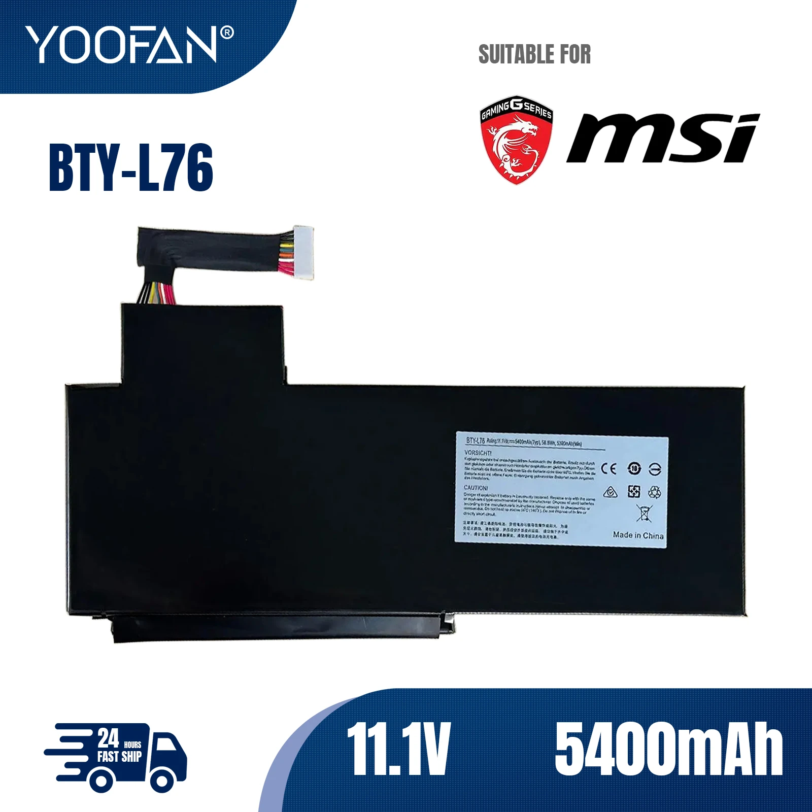 yoofan bateria do portatil para msi bty l76 5400mah gs70 ms1771 ms 1772 ms 1774 2qc019xcn medion erazer x7615 x7613 01