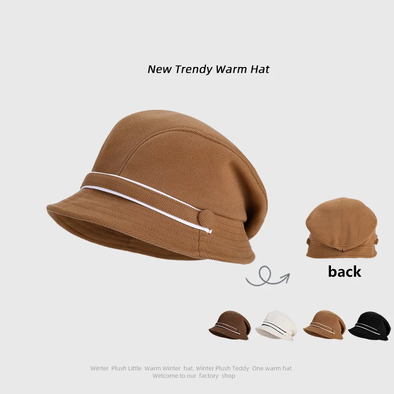 

Korean Style Winter Hat Women's Small Niche Design Fashionable Versatile Baseball Cap Face Slimming Warmth Providing