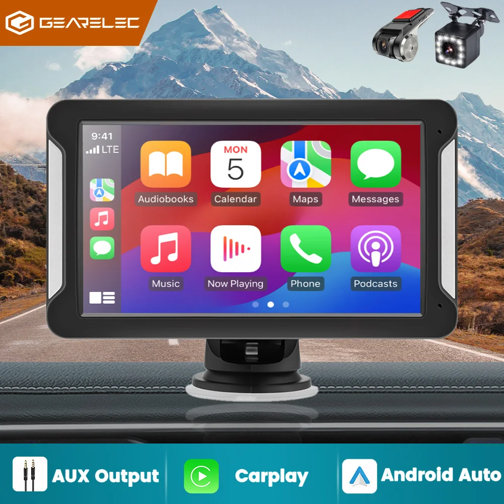 Universale 7 pollici autoradio lettore Video multimediale portatile Wireless Apple CarPlay Android Auto Touch Screen per BMW VW Benz OPEL