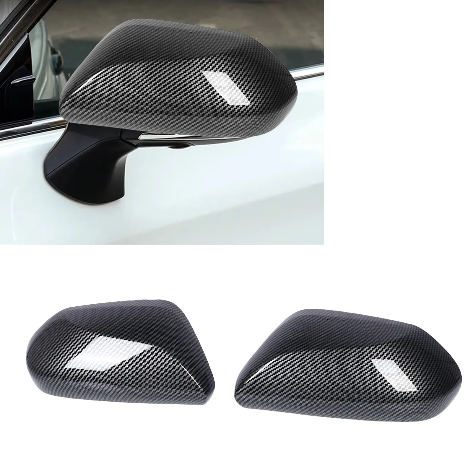 

1 пара крышек зеркала заднего вида из углеродного волокна, сменный корпус внешнего зеркала заднего вида для Camry 2018-2024