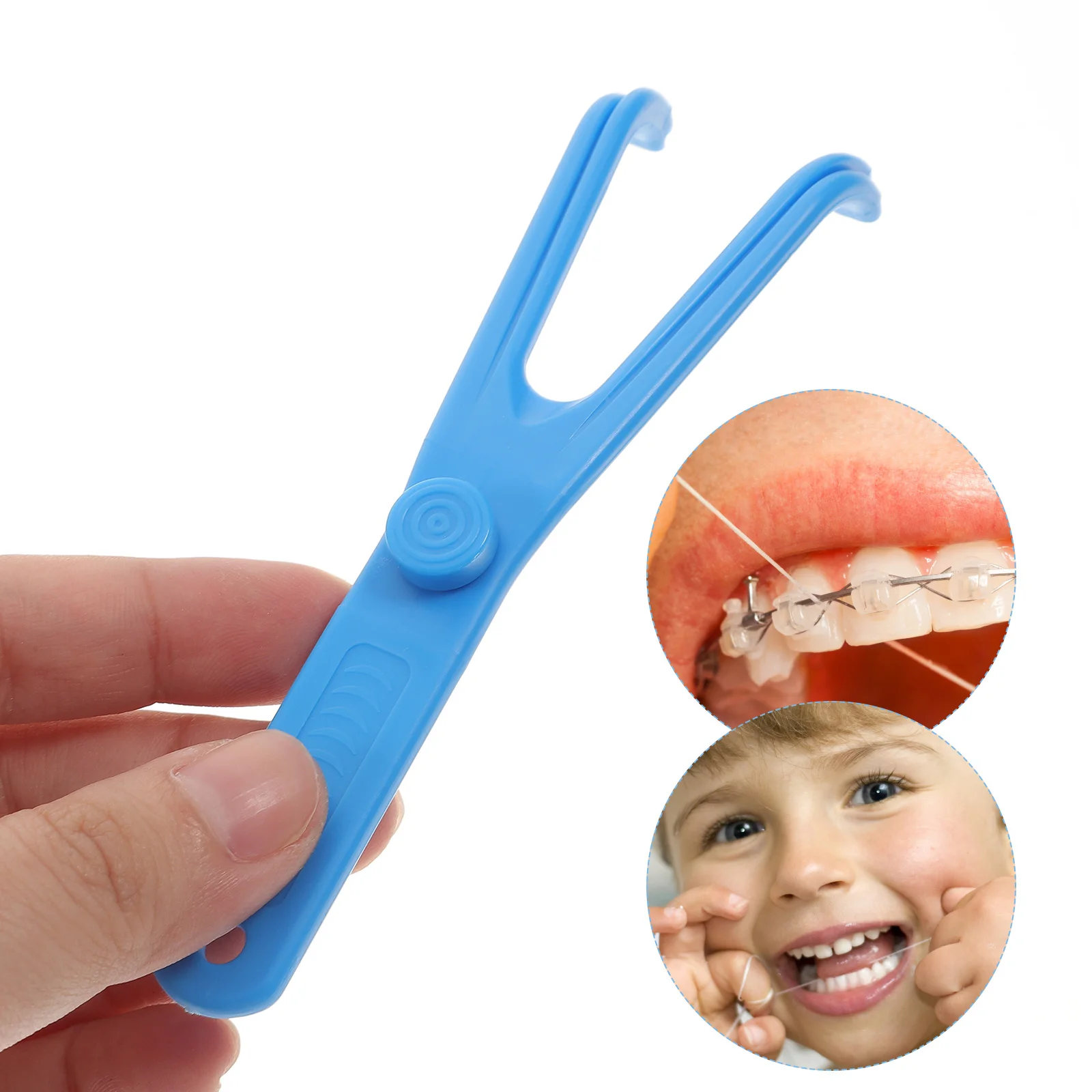 

4 Pcs Tooth Floss Picks Dental Holder Handle Reusable Flosser Plastic for Child