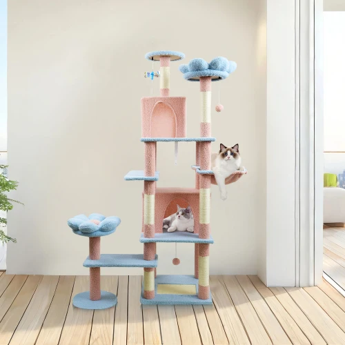 Cat Tower Toys Large Solid Wood Cat Tree Climbing Frame Scratching Board Jumping Platform Capsule Made Durable Sisal