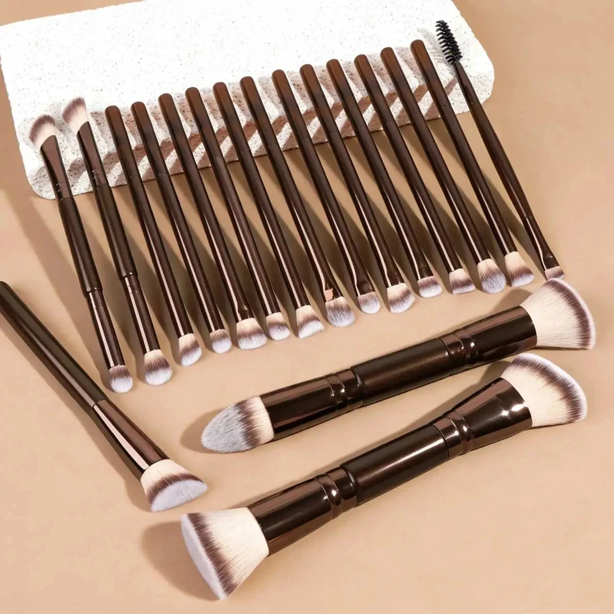 Professional Aluminum Makeup Brush Set, Includes Soft High-Quality Synthetic Hair Makeup Brushes, Foundation Brush, Powder Brush view 5