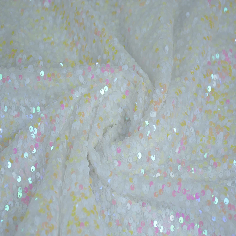 Tessuto con paillettes colorate crittografate Abiti da festa di nozze fai da te Scarpe Cappello Decorazione di sfondo scenico Tessuto glitter lucido multicolore