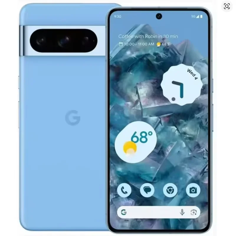 هاتف Google Pixel 8 Pro 128G ROM 5G 8pro يفتح 6.7 بوصة Google Tensor G3 12GB RAM 50MP ومزدوج 48MP ثلاثي