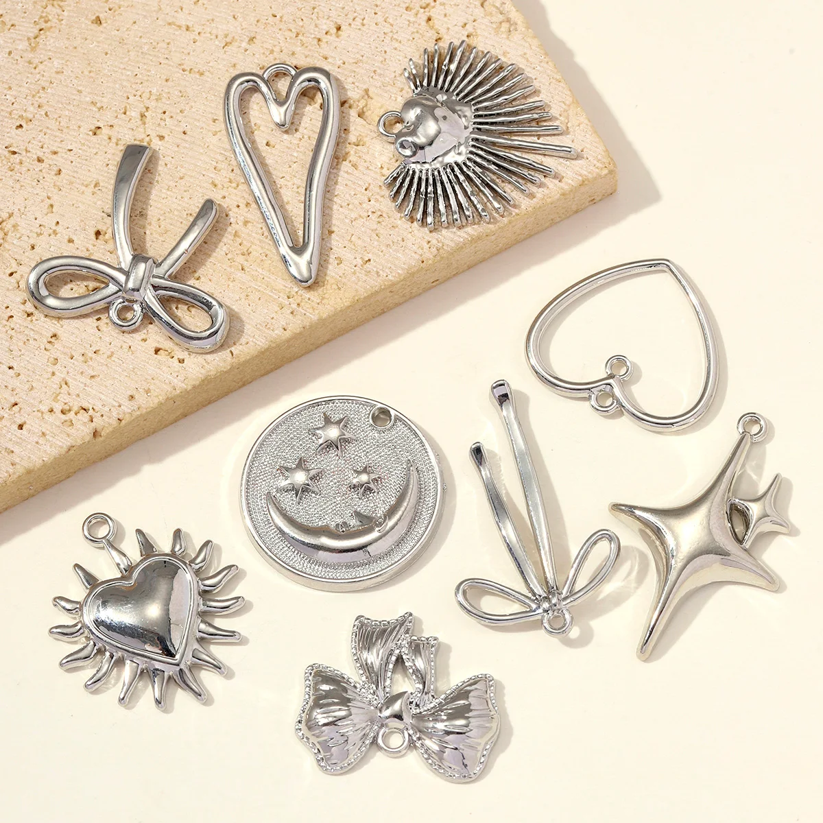 Jewelry Making Knots - 10pcs/lot High Polished Heart Sun Star