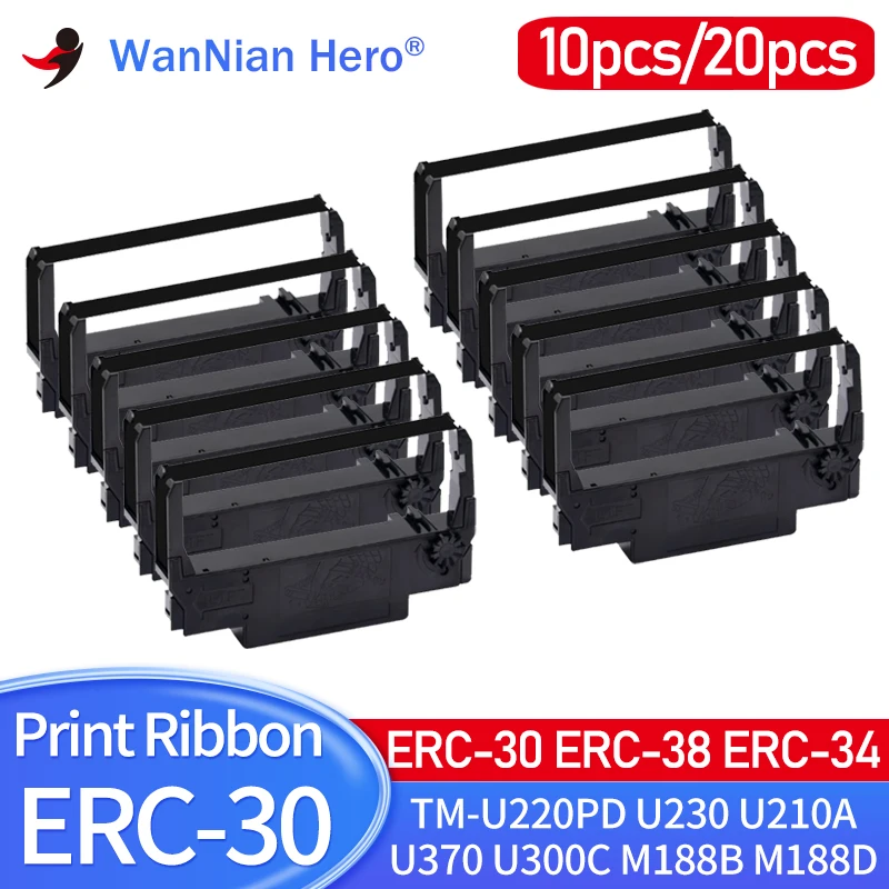 10~20Pack Compatible Ink Print Ribbon for Epson ERC30 ERC34 ERC38 Use For TM-U220PD U230 U210A TM-U370 U300C M188B M188D Printer