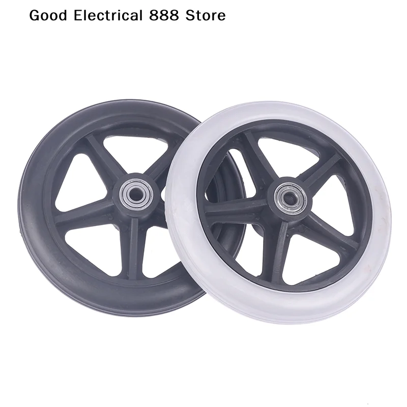 【G】6 Inch Wheels Smooth Flexible Heavy Duty Wheelchair Front Castor Solid Tire Wheel Wheelchair Replacement Parts