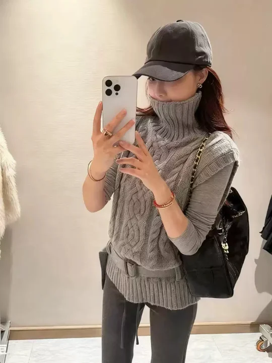 

Вязаный свитер в корейском стиле для ранней осени, милый, модный, уникальный, красивый, легкий, женский топ Maturi