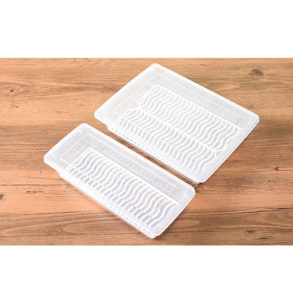 حاوية تخزين الطعام المستطيلة منظم ثلاجة بلاستيكي سميك مع غطاء مقاوم للماء والغبار للفواكه