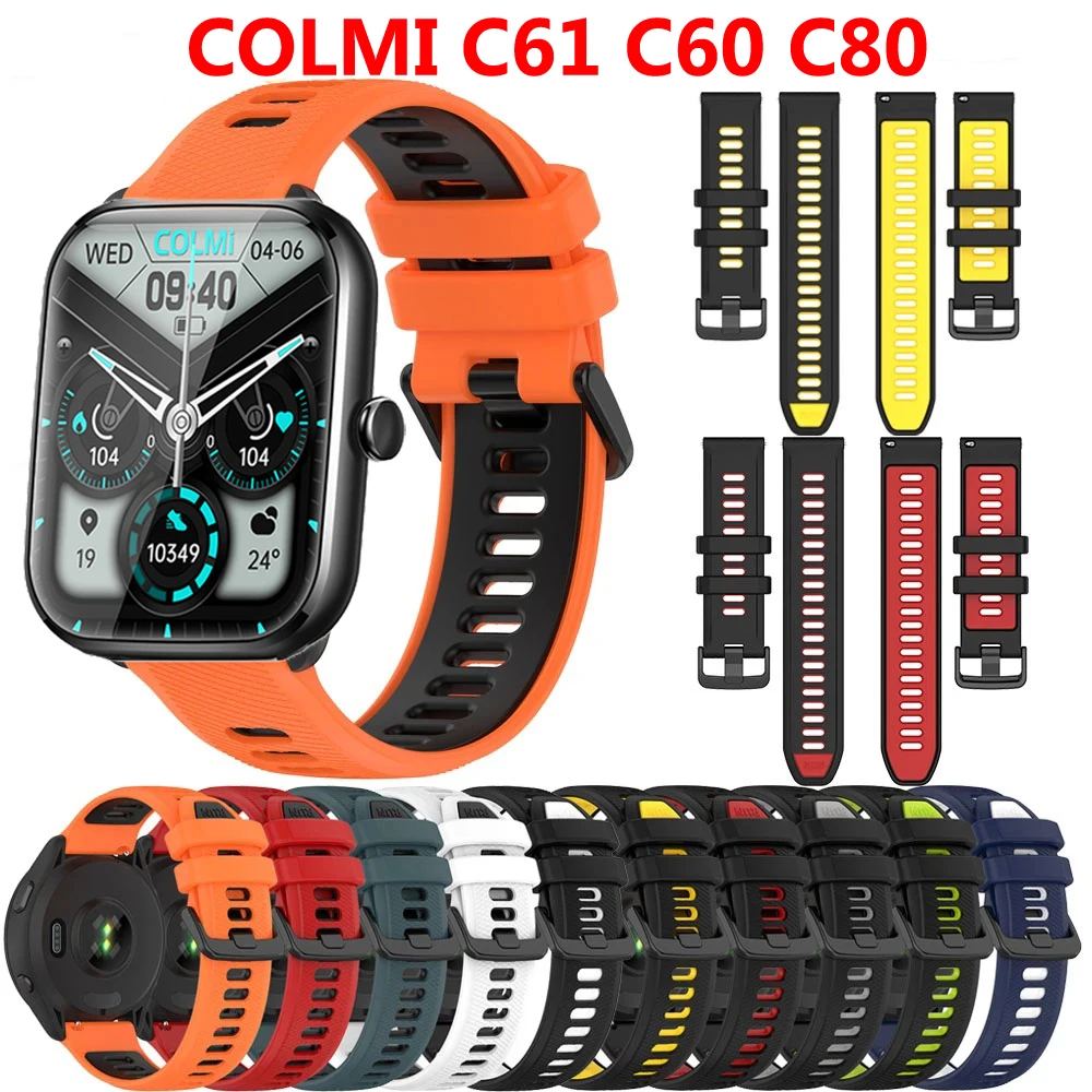 

Sports Silicone Strap for COLMI C61 C60 C80 Quick 20 22mm Breathable Wrist Wristband Accessorie