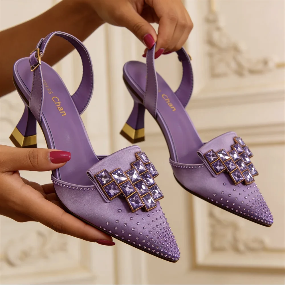 Venus Chan 2026 Schicke Orange Strass Spitze High Heels - Elegante Italienisch-Inspirierte Damenschuhe für Partys und Besondere Anlässe – Detail 3