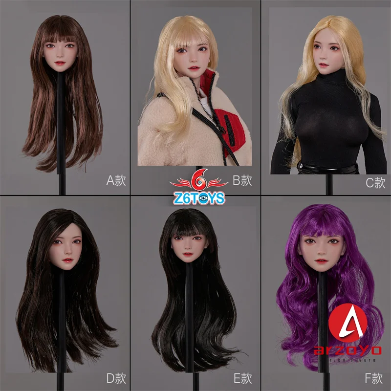 

Z6TOYS ZC016 1/6 Female Asian Moveable Eyes Beauty Head Sculpt Carving Yueyue Fit 12'' Female TBL JIAOU Pale Action Figure Body