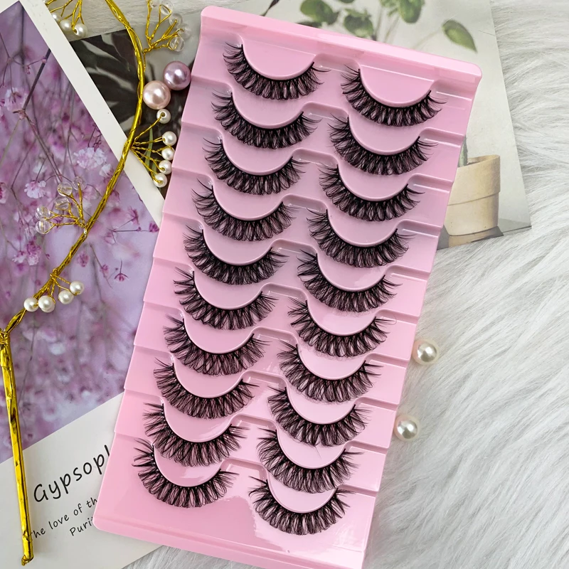 Russian Strip Eyelashes Dramatic False Faux Cils Makeup Wholesale 10 Pairs Fake Eyelash Extension For Make Up Maquiagem