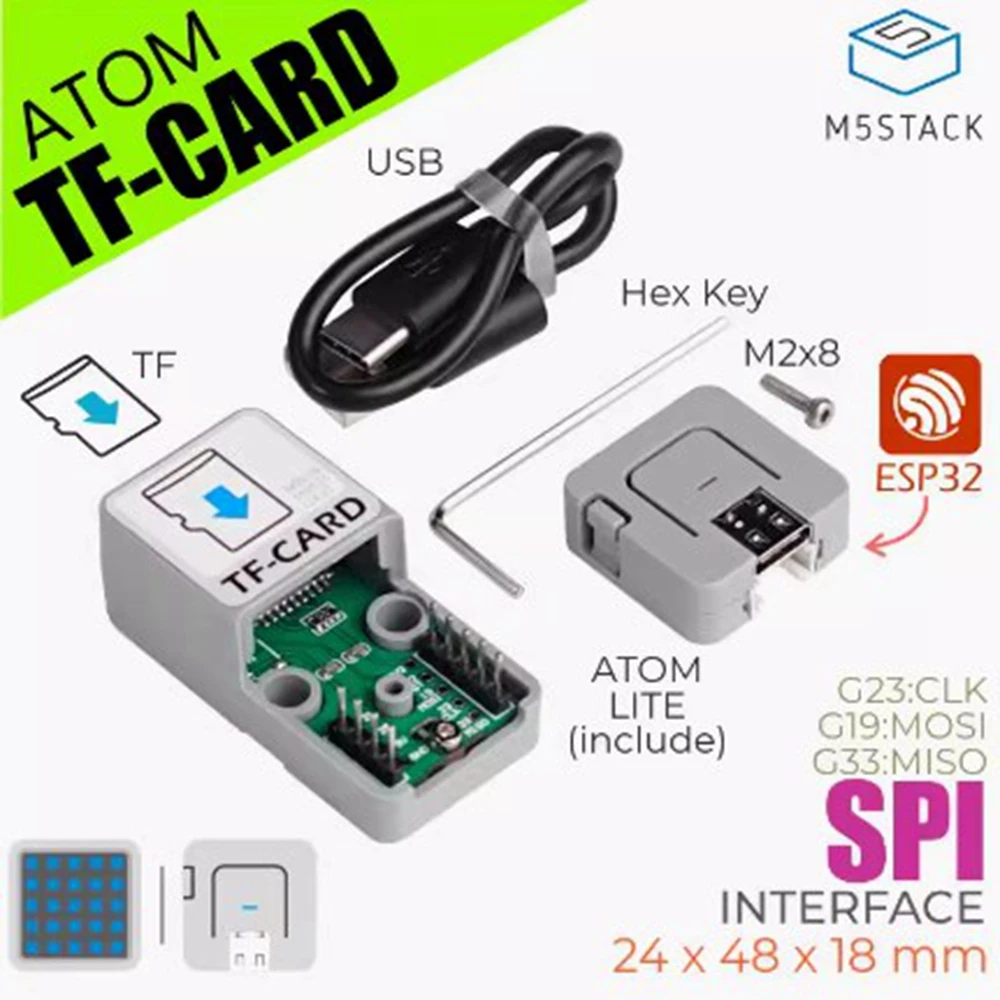 M5Stack ATOM TF Card Reading and writing module SD card module reader Read write storage module