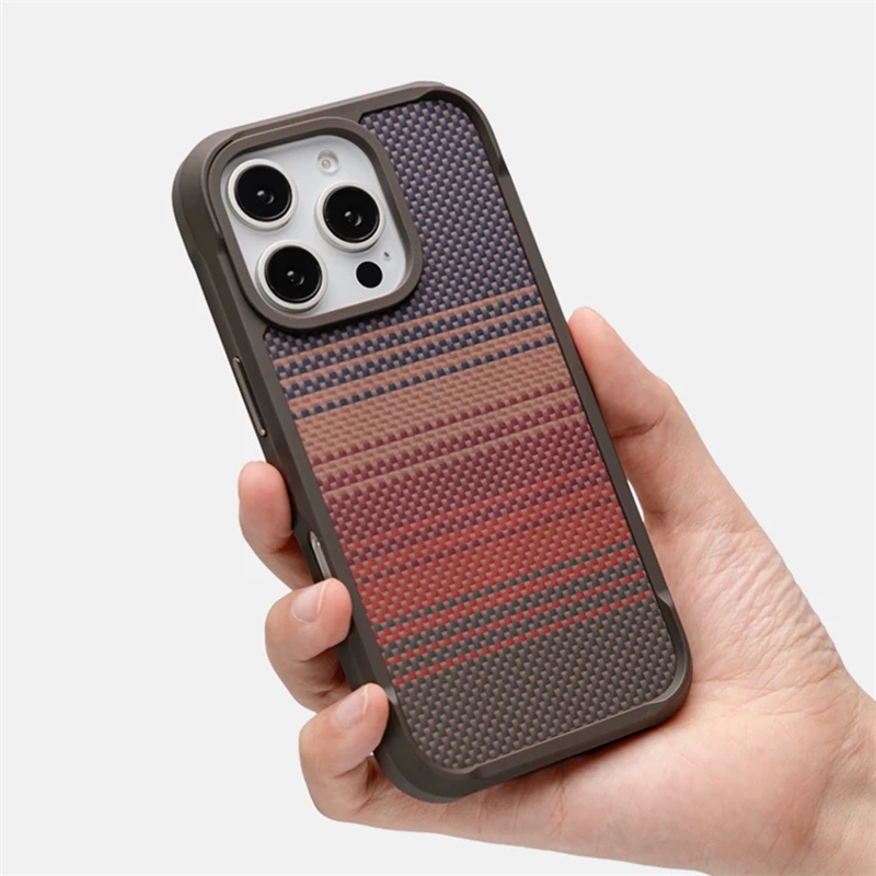 

Matte TPU Magnetic Carbon Fiber Texture Magsafe Phone Case for iPhone 17 16 15 Pro Max 17Air Wireless Charging Shockproof Cover