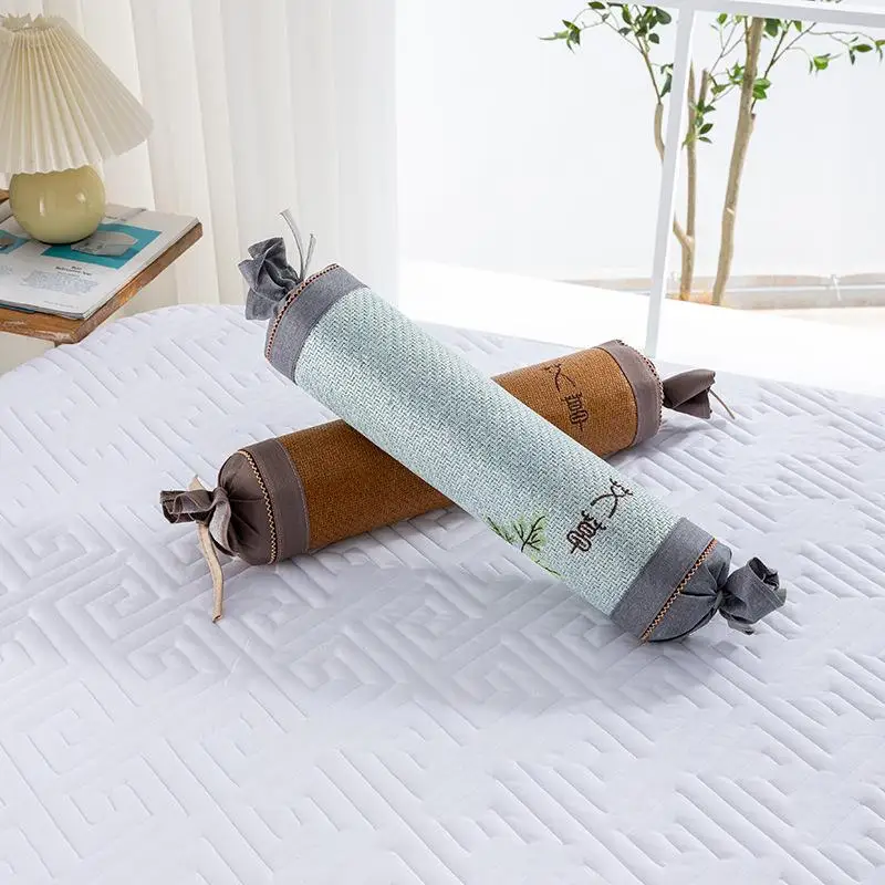 Summer Bestseller Neck Pillow Cylindrical Flaxseed Pillow Relieve Fatigue Aid Sleep Candy Tea Leaf Neck Support Pillow
