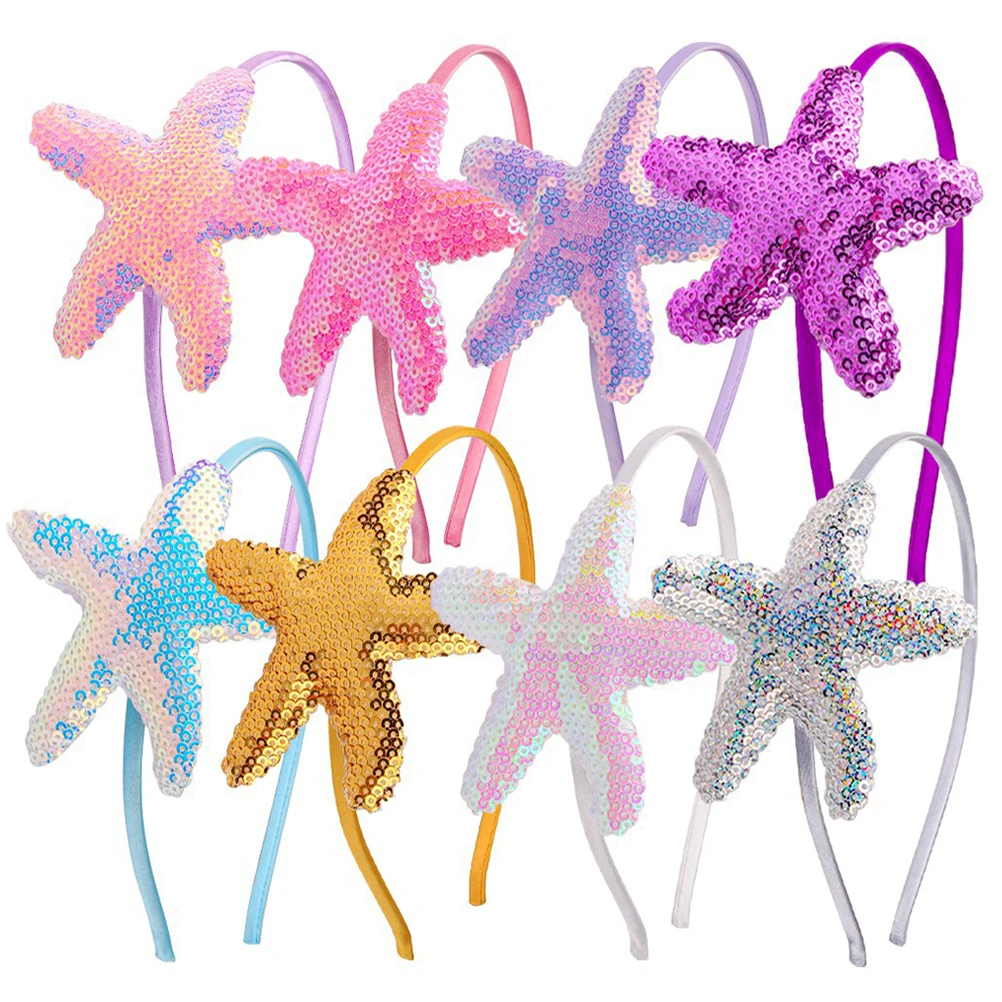 

8pcs Seastar Headband Girl Hair Hoop Marine Animal Headdress Child Accessories Plastic Decor Durable Practical Stage