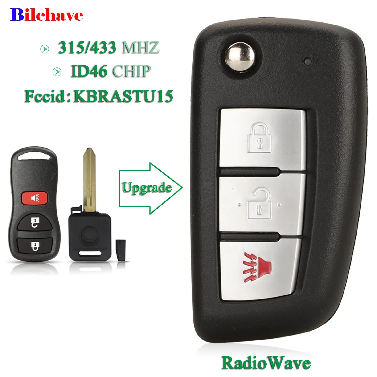 jingyuqin 3BNT For Infiniti FX35 FX45 QX4 Armada Frontier Murano Teana X-trail FOB 315/433MHz ID46 Chip KBRASTU15 Remote Car Key