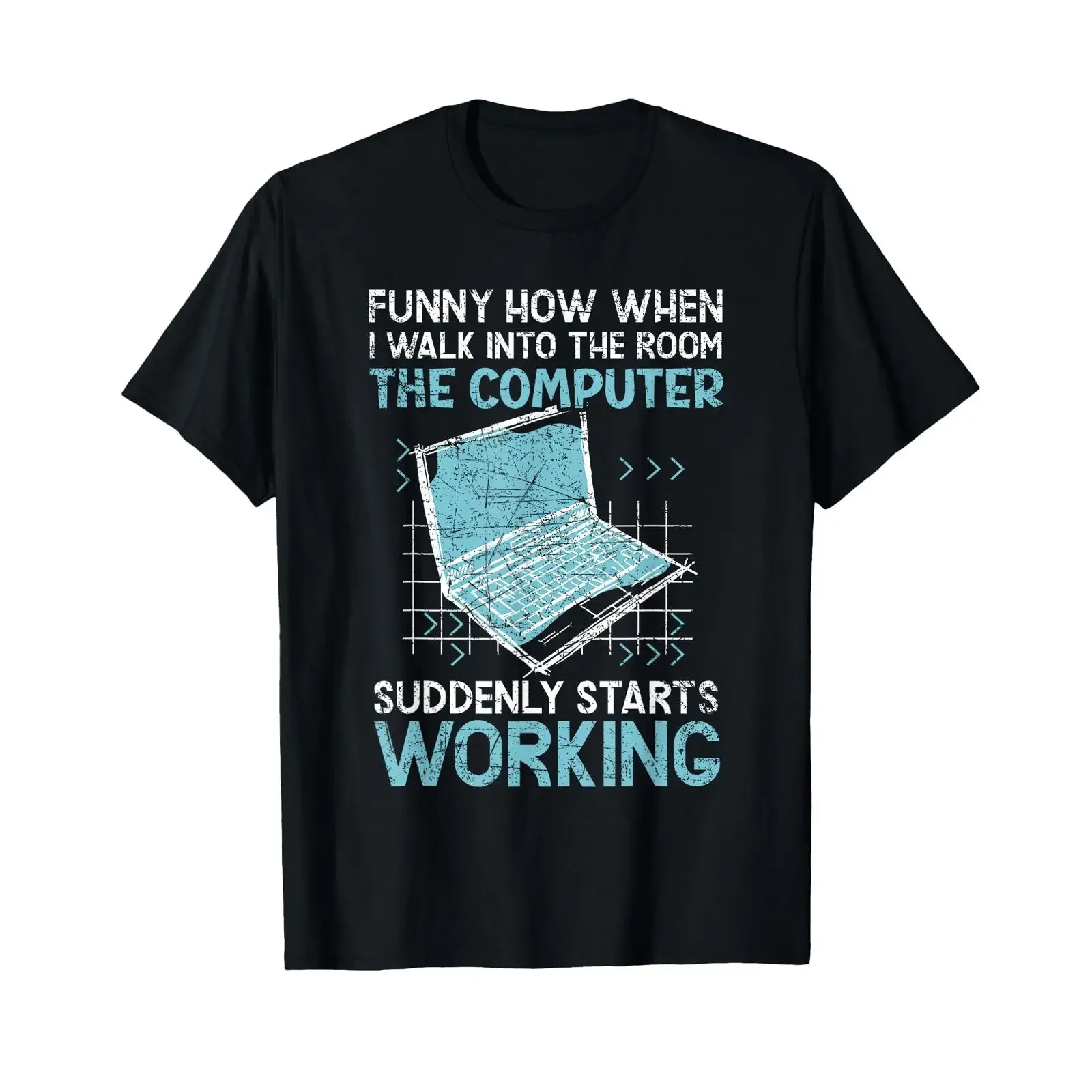 The Computer Suddenly Starts Working Information Technology T Shirt vintage Washed Casual Stretched designer clothes fashion