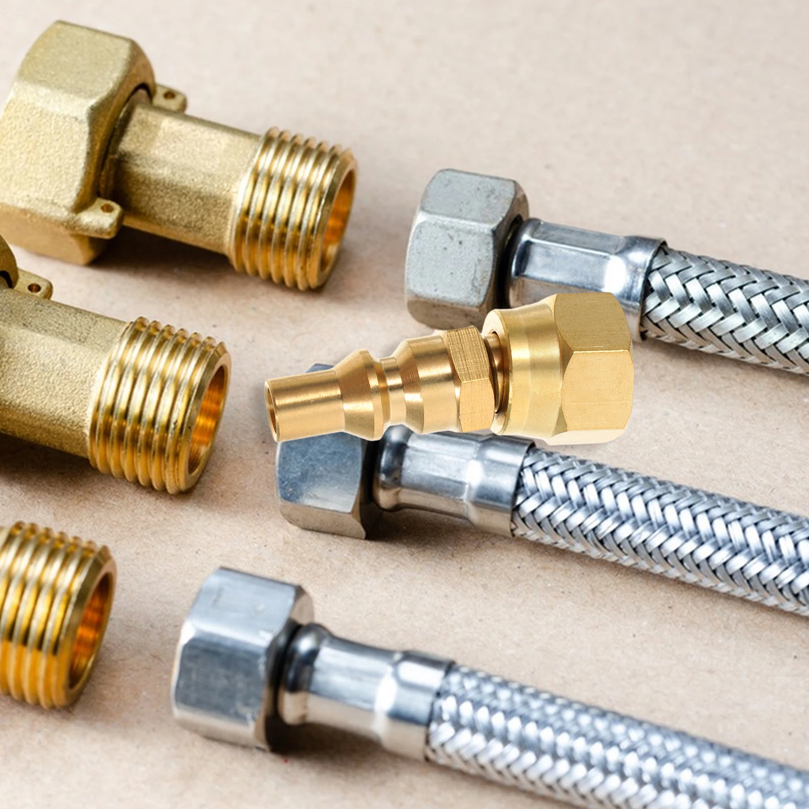 

Quick Connect Propane Adapter Brass Flare Fittings 1 4 Inch to 3 8 Inch for Rv Gas Stoves Grills Natural Gas Conversion