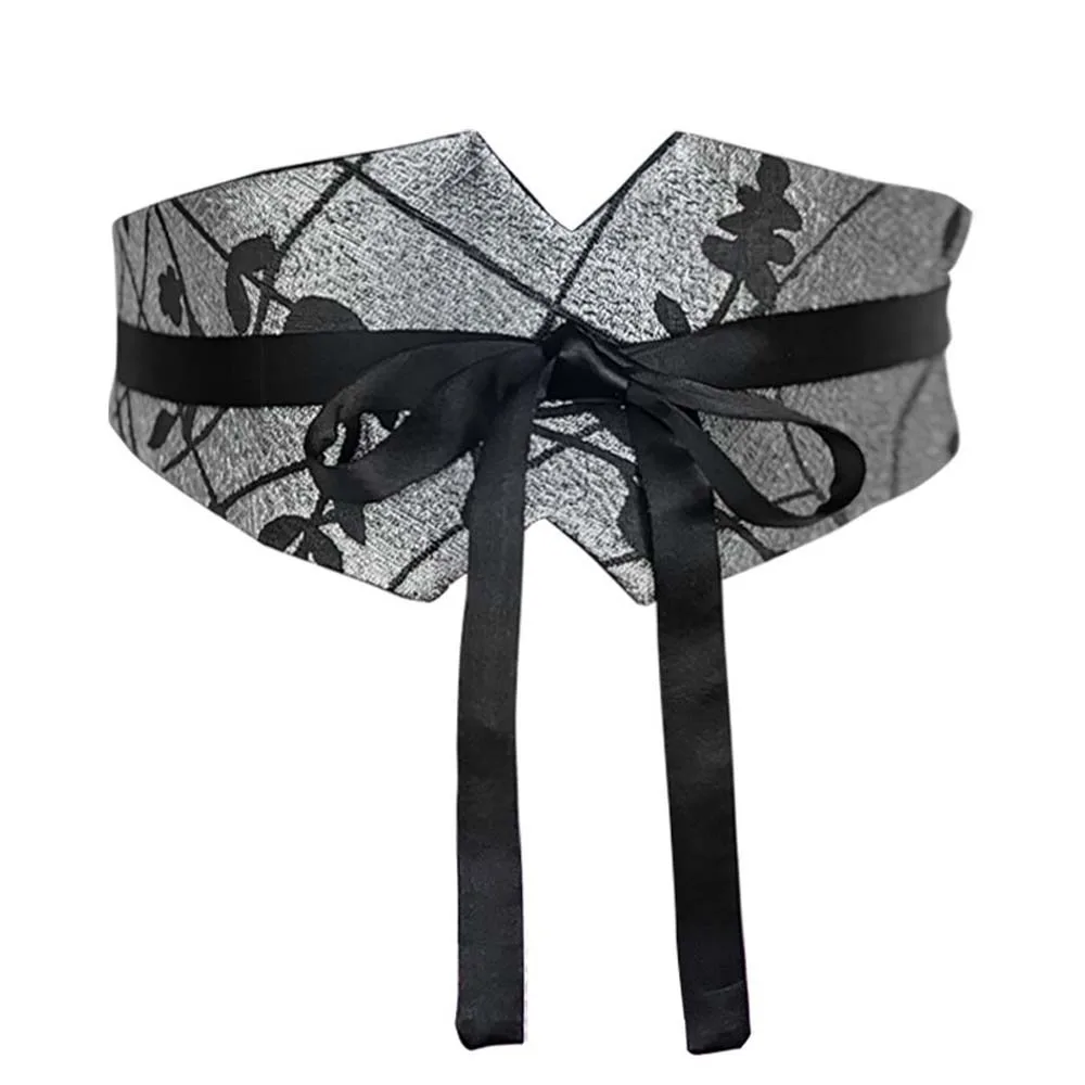 قابل للتعديل الصينية حزام عريض القماش المطبوعة Hanfu Cummerbunds تنورة ناعمة اكسسوارات العرقية نمط حزام للنساء الطرف