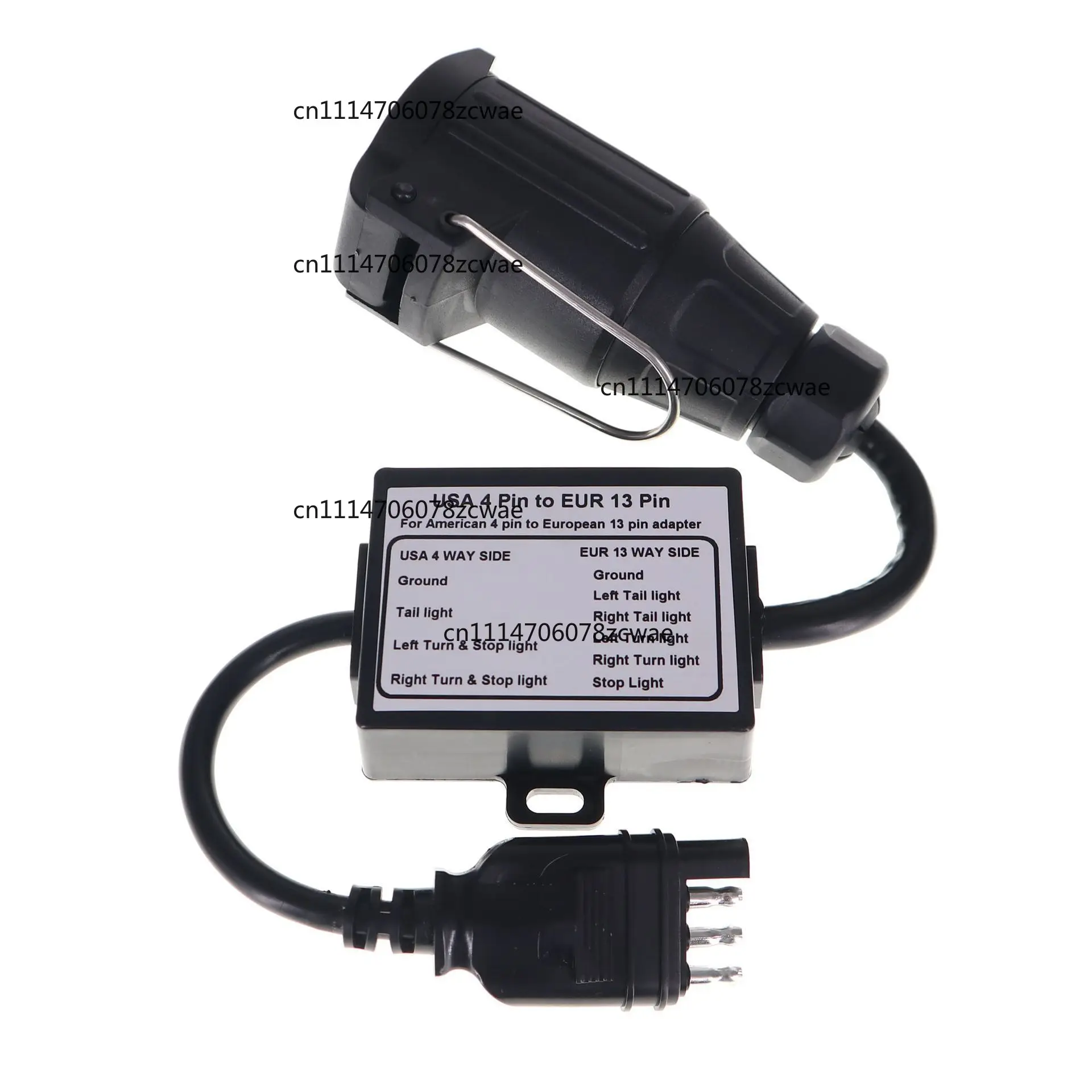 US 4 Pin to EU 13 Pin Trailer Tail Light Converter, Separate Brake Signal Wiring, Towing Harness Connector Auto Accessories