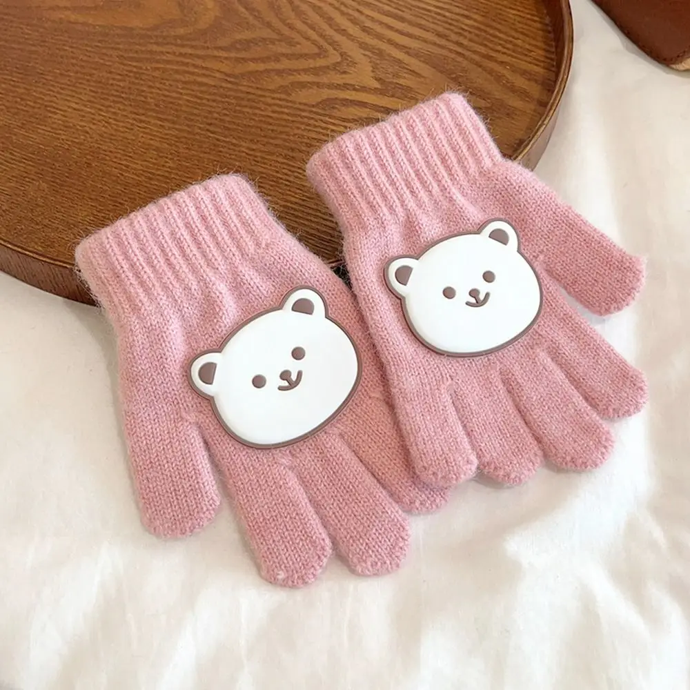 Gants en Velours Épais pour Enfant de 3 à 6 Ans, Mitaines artificiel astiques, Garde au Chaud, Mignonnes et Douces, Collection Hiver