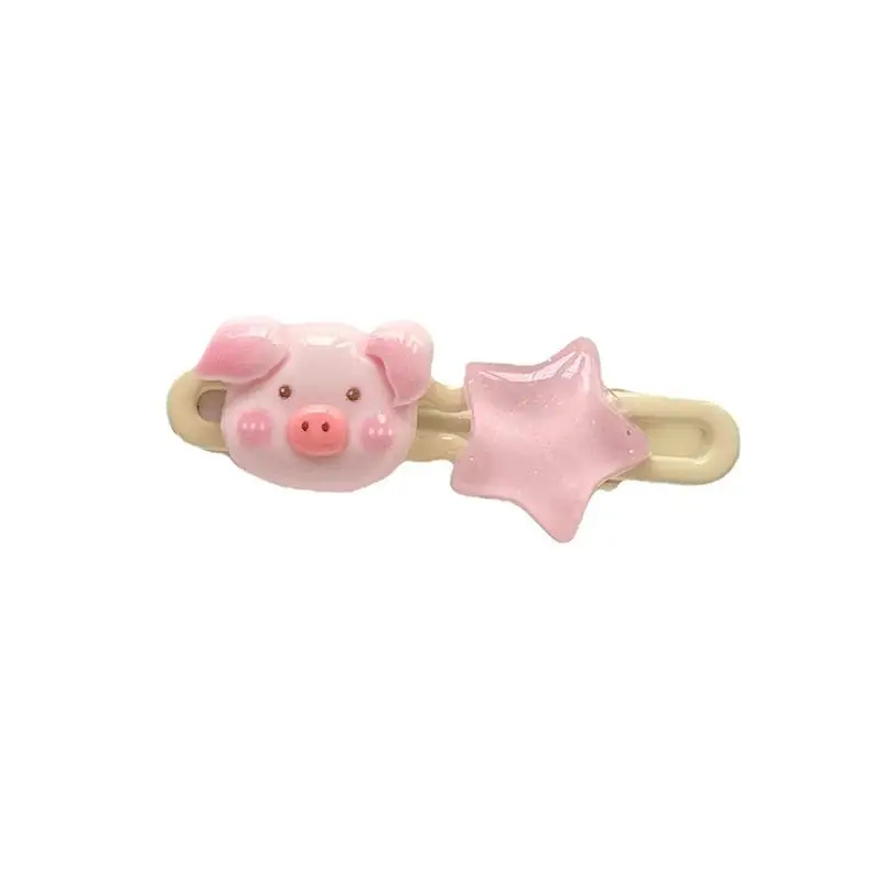 Kawaii Roze Piggy Haarclip Lieve Meisjes Pony Clip Schattig Cartoon Varken Haarspeld Koreaanse Versie Side Clip Vrouwen Haaraccessoires