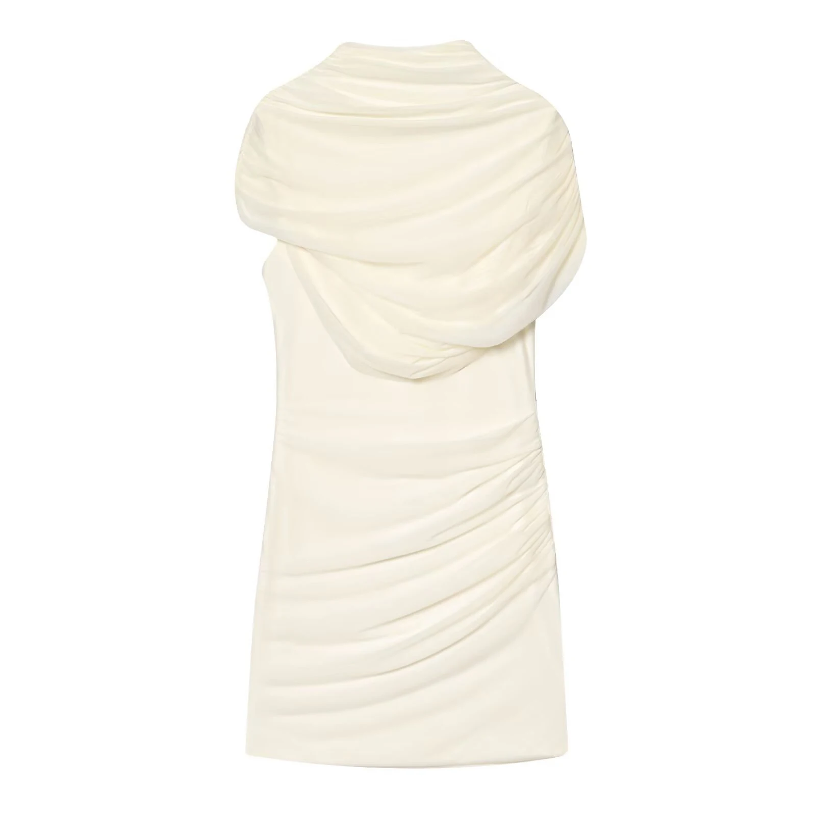 Winter neue Damenbekleidung minimalistischer Stil Stehkragen ärmelloses mehrlagiges dekoratives Patchwork kurzes Kleid