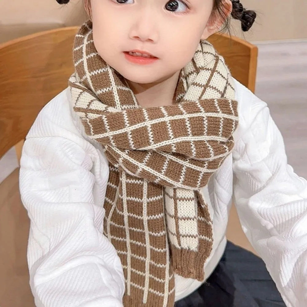 귀여운 곰 어린이용 스카프 방풍 부드러운 줄무늬 니트 스카프 겨울 따뜻한 통기성 목 보호대