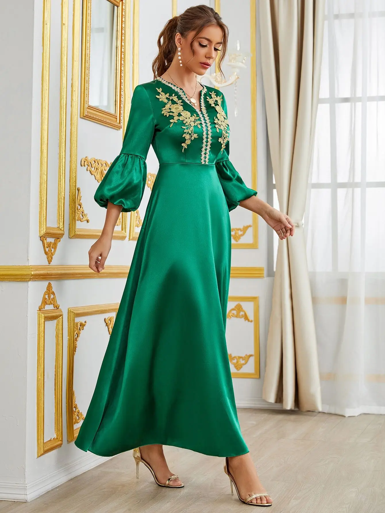 Jalabiya Caftan Muslim Party Women Party Decal Dresses Dubai Arab Middle East Abaya Dress Ramadan Clothing Abayas Kaftan