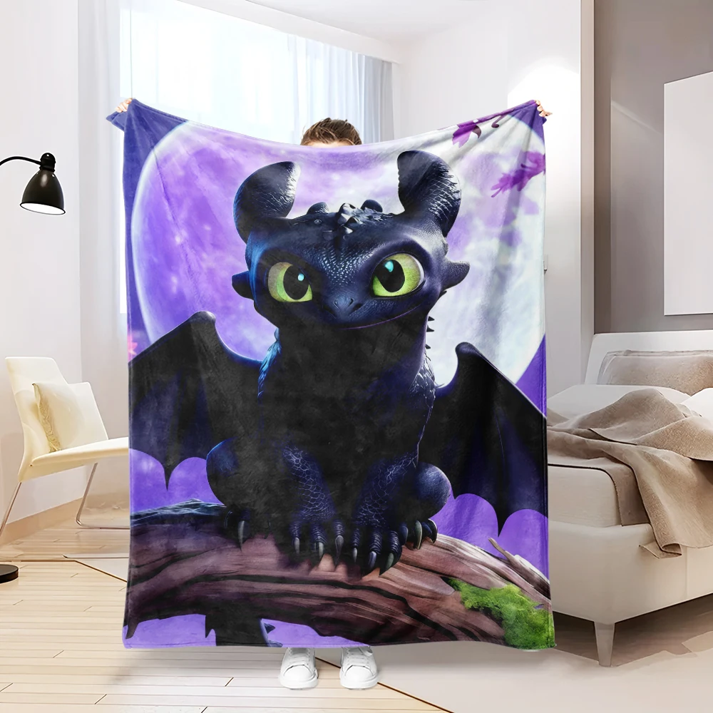 How To Train Your Dragon  Flannel Blanket Warm Soft Halloween Christmas Couch Warm Cozy Decorative Decor Gift for All Season